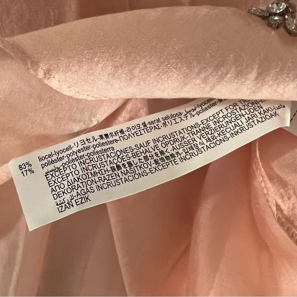 Zara Rhinestone Embellished Button Up Shirt Pink Blush Small - Picture 8 of 12